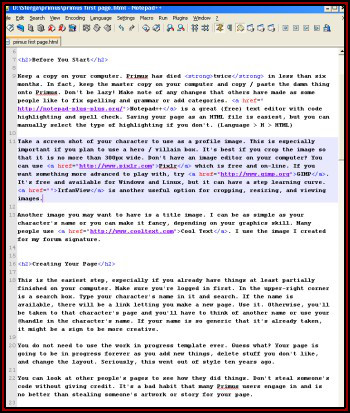 Notepad++ with highlighted text.